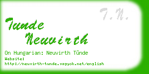 tunde neuvirth business card