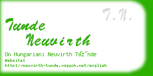 tunde neuvirth business card